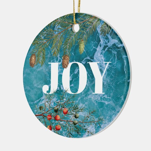 kerstzomervakantiestrand keramisch ornament (Links)