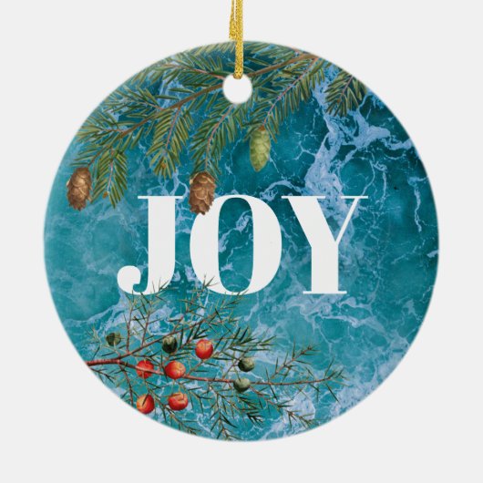 kerstzomervakantiestrand keramisch ornament (Achterkant)