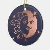 Kerstzon houdt van maanversiering keramisch ornament (Links)