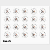 Kerstzong Bird en Silver Greenery Ronde Sticker (Vel)