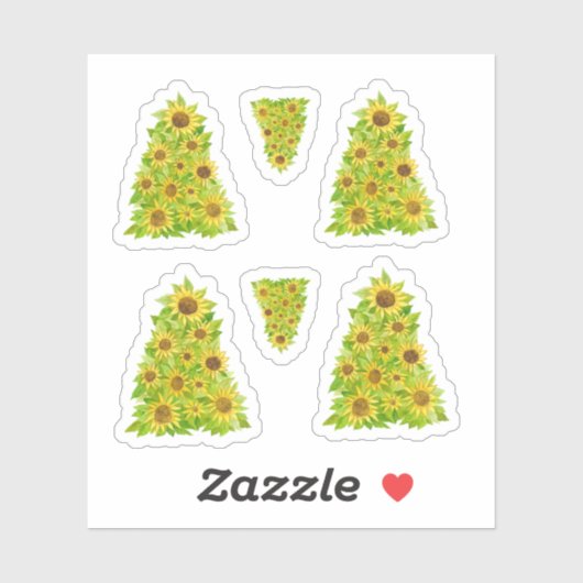 Kerstzonnebloem Sticker (Vel)