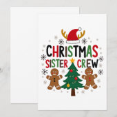 Kerstzuster Crew Feestelijke Gengbread Vrienden Kaart (Voorkant / Achterkant)