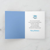 Kerstzuster en Family Silver Blue Bells Kaart (Binnen)