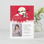 Kerstzwangerschap Foto Vakantie Kaart (Staand voorkant)