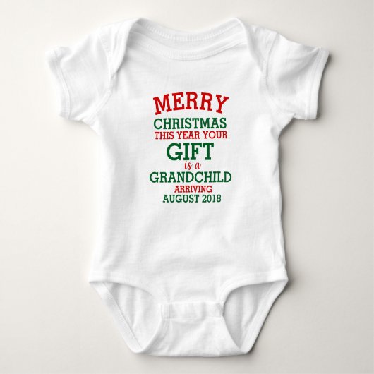 Kerstzwangerschapsaankondiging - kerstBaby Romper (Voorkant)