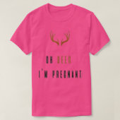 Kerstzwangerschapsaankondiging Oh Deer Im Pregna T-shirt (Design voorkant)