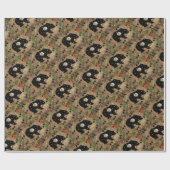 Kerstzwart Beer Bald Eagle Wilderness  Cadeaupapier (Vlak)