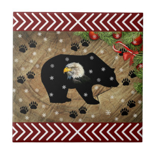 Kerstzwart Beer Bald Eagle Wilderness Tegeltje