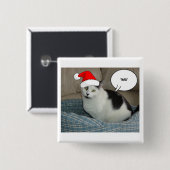 Kerstzwart en White Kitten Vierkante Button 5,1 Cm (Voorkant /achterkant)