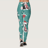 Kerstzwart Kat Leggings (Achterkant)