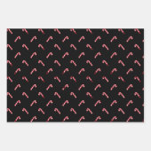Kerstzwart rood wit snoepgoed inpakpapier vel (Voorkant)