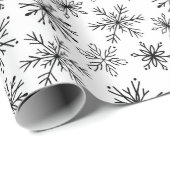Kerstzwart-wit Snowflake-patroon Cadeaupapier (Rol Hoek)