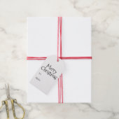 Kerstzwart wit tot blanco schattig cadeaulabel (Met Touw)