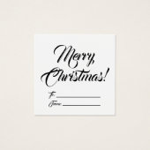Kerstzwart wit tot blanco script elegant vierkante visitekaartjes (Voorkant)