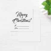 Kerstzwart wit tot blanco script elegant vierkante visitekaartjes (Bureau)