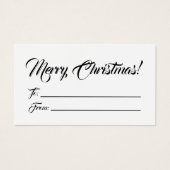 Kerstzwart wit tot blanco scriptkaarten visitekaartje (Voorkant)