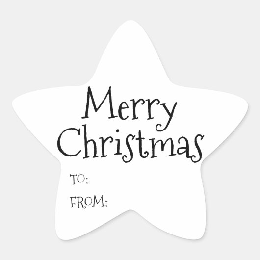Kerstzwart wit wit wit wit van schattig ster sticker (Voorkant)