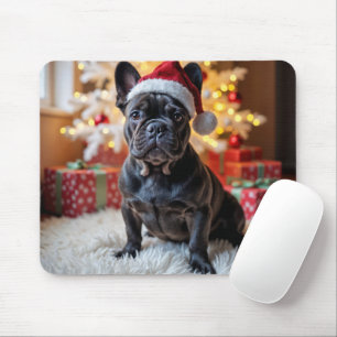 Kerstzwarte Bulldog Muismat