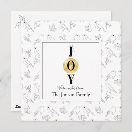 kerstzwarte goudbloem feestdagenkaart (Voorkant / Achterkant)