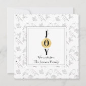 kerstzwarte goudbloem feestdagenkaart (Voorkant)