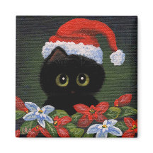 Kerstzwarte kat Santa Claus Funny Creationarts