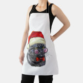 Kerstzwarte kat schort (Insitu)