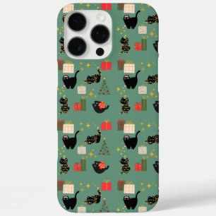 Kerstzwarte katten iPhone 16 pro max hoesje