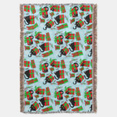 Kerstzwarte katten deken (Voorkant Verticaal)