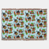 Kerstzwarte katten deken (Voorkant)