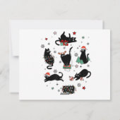 Kerstzwarte katten feestdagenkaart (Achterkant)