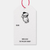 Kerstzwarte kerstkerstkerstman cadeaulabel (Achterkant)