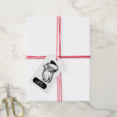 Kerstzwarte kerstkerstkerstman cadeaulabel (Met Touw)