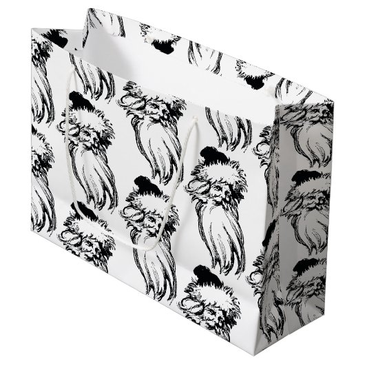 Kerstzwarte  kerstman groot cadeauzakje (Voorkant Gekanteld)