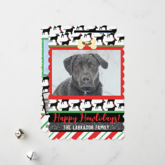 Kerstzwarte lab Dog Voeg je foto toe Feestdagenkaart