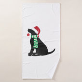 Kerstzwarte lab Holiday Dog Badhanddoek (Badhanddoek)