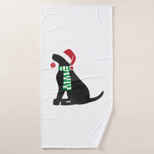 Kerstzwarte lab Holiday Dog Badhanddoek (Badhanddoek)
