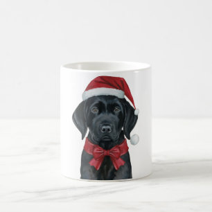 Kerstzwarte lab Holiday Dog Koffiemok