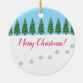 Kerstzwarte labrador Santa Hat Keramisch Ornament (Achterkant)