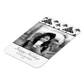 kerstzwarte witte, aangepaste feestdag fotokaart magneet (Linkerzijde)