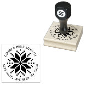 Kerstzweet Snowflake Adres Rubber Stempel (Gestempeld)