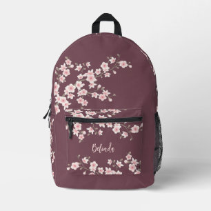 Kersverse Bloesem Stof Roze Monogram Bedrukte Rugzak