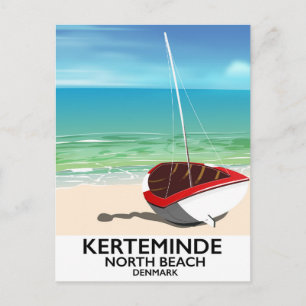 Kerteminde North Beach Denemarken Reisposter Briefkaart