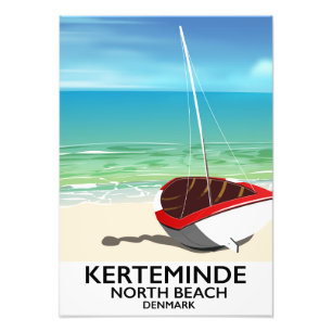 Kerteminde North Beach Denemarken Reisposter Foto Afdruk
