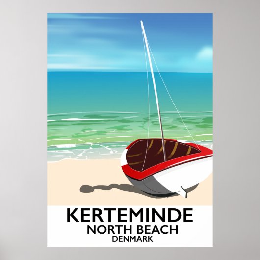 Kerteminde North Beach Denemarken Reisposter Poster (Voorkant)