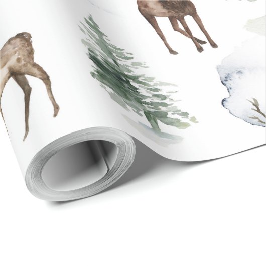Kertsherten en winterbomen cadeaupapier (Rol Hoek)