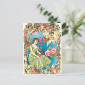 Kerubs en harten briefkaart (Staand voorkant)