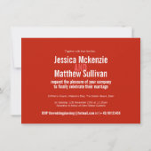 Kervel moderne bloemhoofden rode bruiloft herschik kaart (Achterkant)