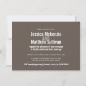 Kervil modern flower brown bruiloft opnieuw geplan kaart (Achterkant)