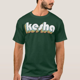 Kesha Retro Rainbow Typografie Vervaagd Stijl T-shirt