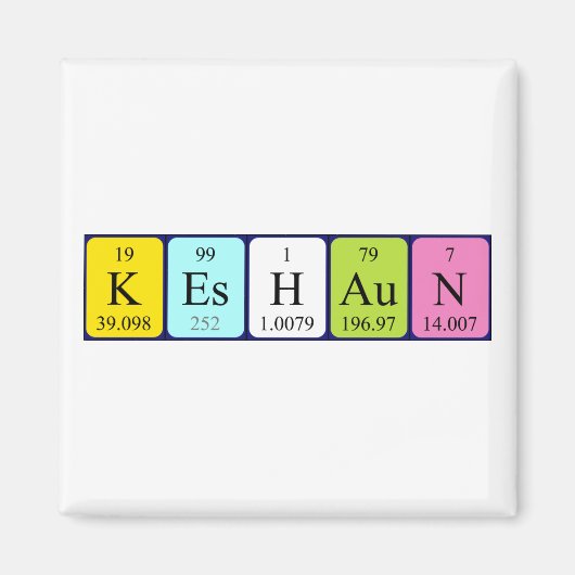 Keshaun periodieke tabelnaam magnet magneet (Voorkant)